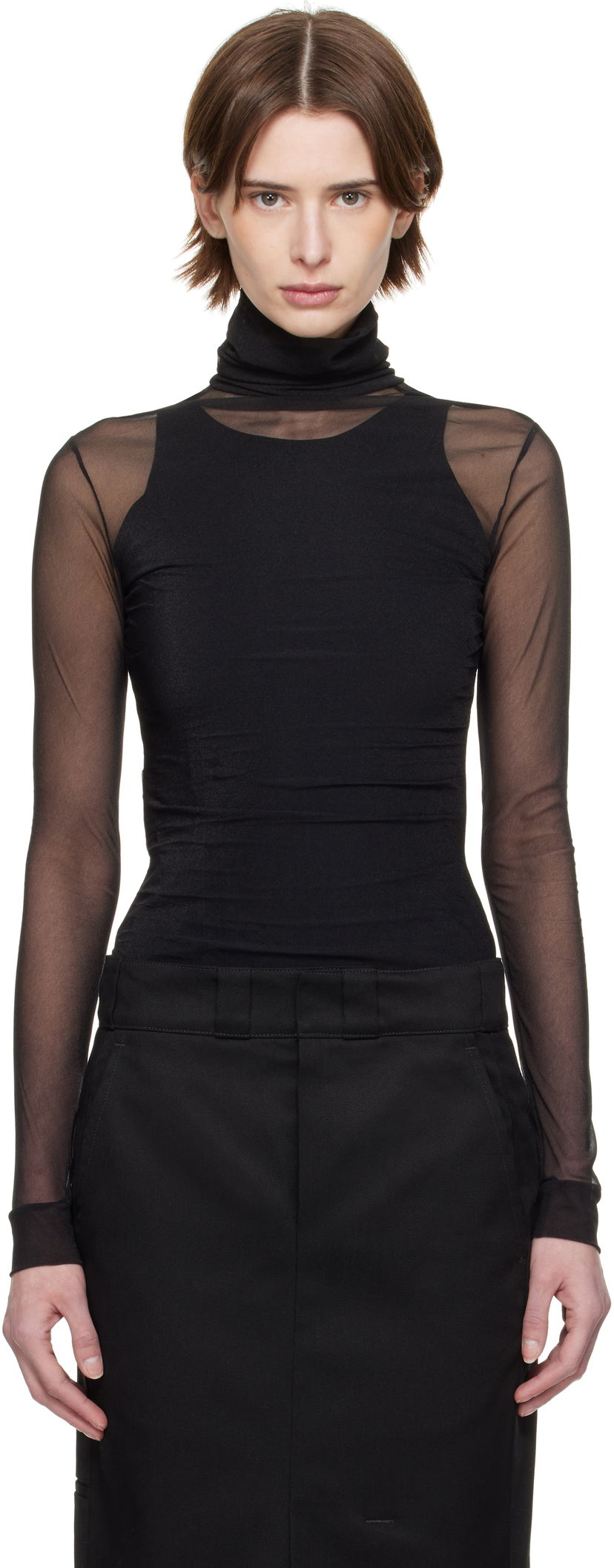 Džemper Maison Margiela Maison Margiela High-Neck Long Sleeve Bodysuit Crna | S51NA0105 M20088