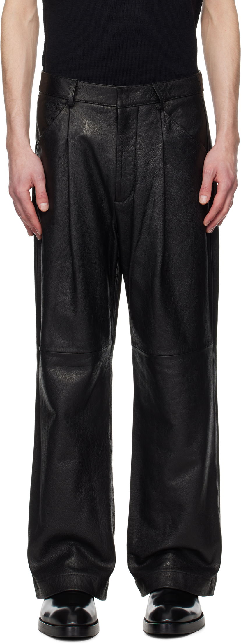 Hlače Entire Studios Entire Studios DC Leather Trousers Crna | ES2668BL