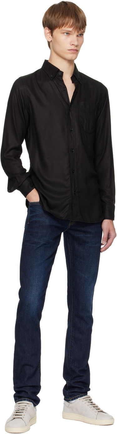Košulja Tom Ford TOM FORD Gabardine Slim Fit Shirt Crna | HSO001-FMT058, 3