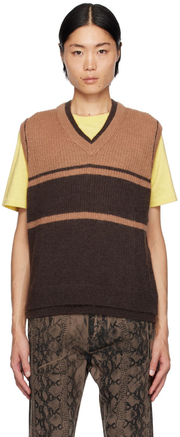 Džemper Paul Smith Paul Smith Commission Edition Striped Knit Vest Smeđa | M1R-306Y-L02195-64