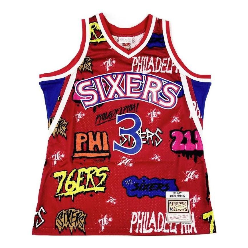 Majica bez rukava Mitchell & Ness Mitchell & Ness Philadelphia Sixers Basketball Jersey Crvena | TFSM4768-P7696AIVRED1, 0