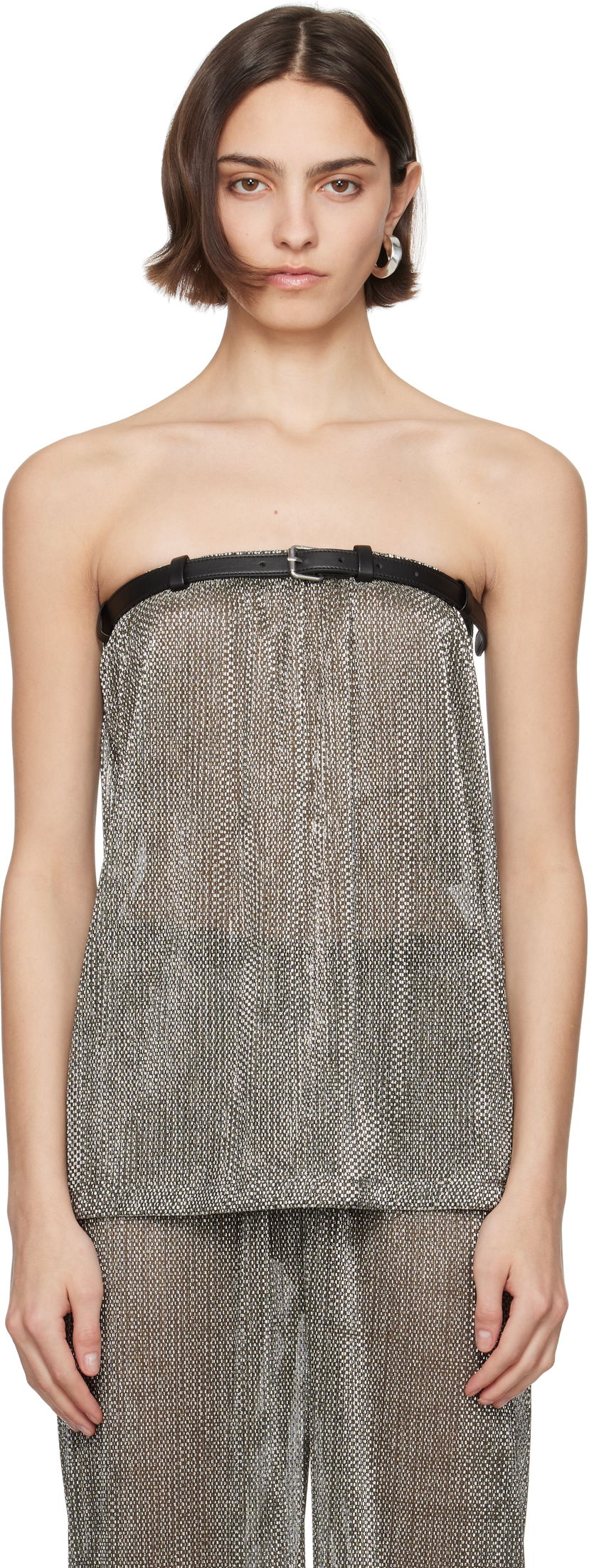 Majica bez rukava Nanushka Nanushka Gilma Metallic Knit Bandeau Top Metalik | NW25SSTP29882