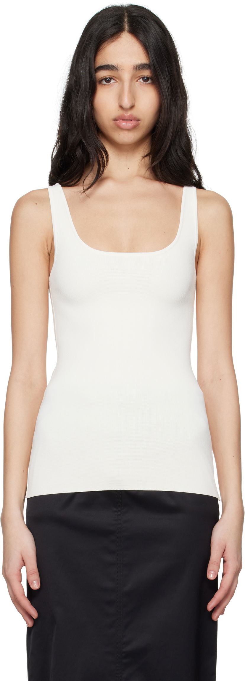 Majica bez rukava TOTEME TOTEME Compact Knit Tank Top Bijela | 252-WRT0504-YA0187