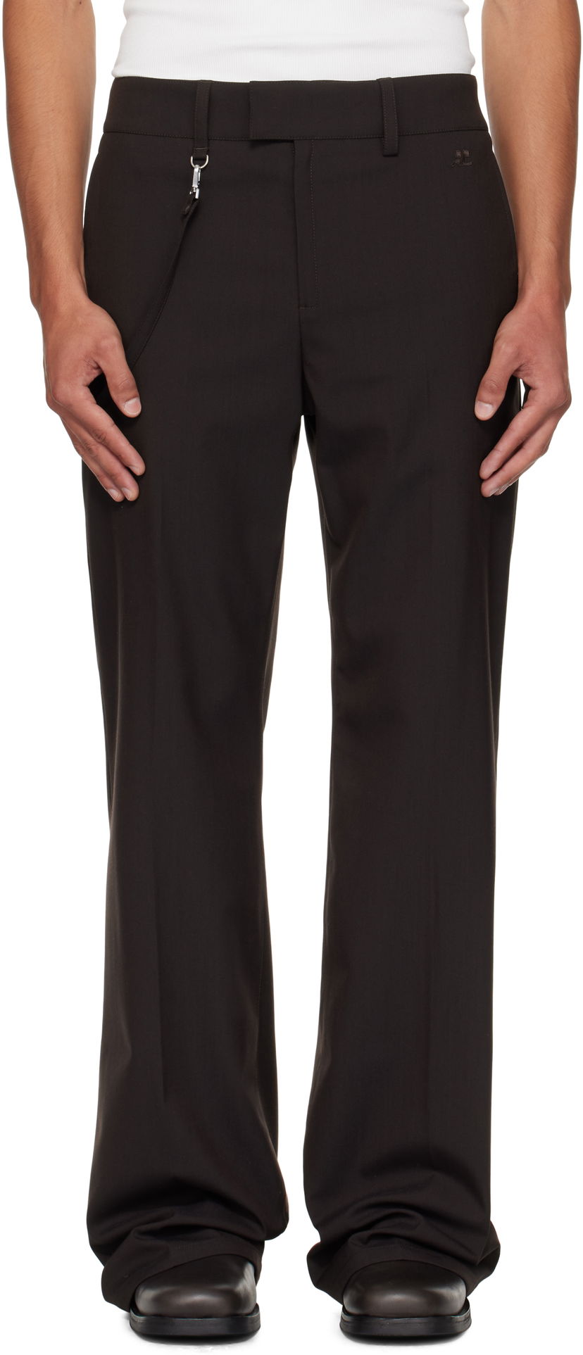 Hlače Courrèges Courrèges Light Twill Bootcut Trousers Crna | 325CPA412PL0222