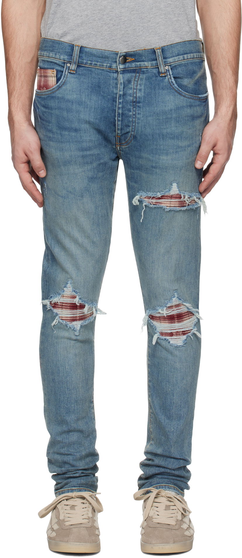 Jeans AMIRI Quad Plaid MX1 Jeans Plava | AMDNSY1104