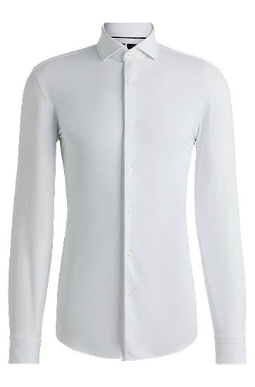 Košulja BOSS Slim Fit Performance-Stretch Jersey Shirt Bijela | 50533393