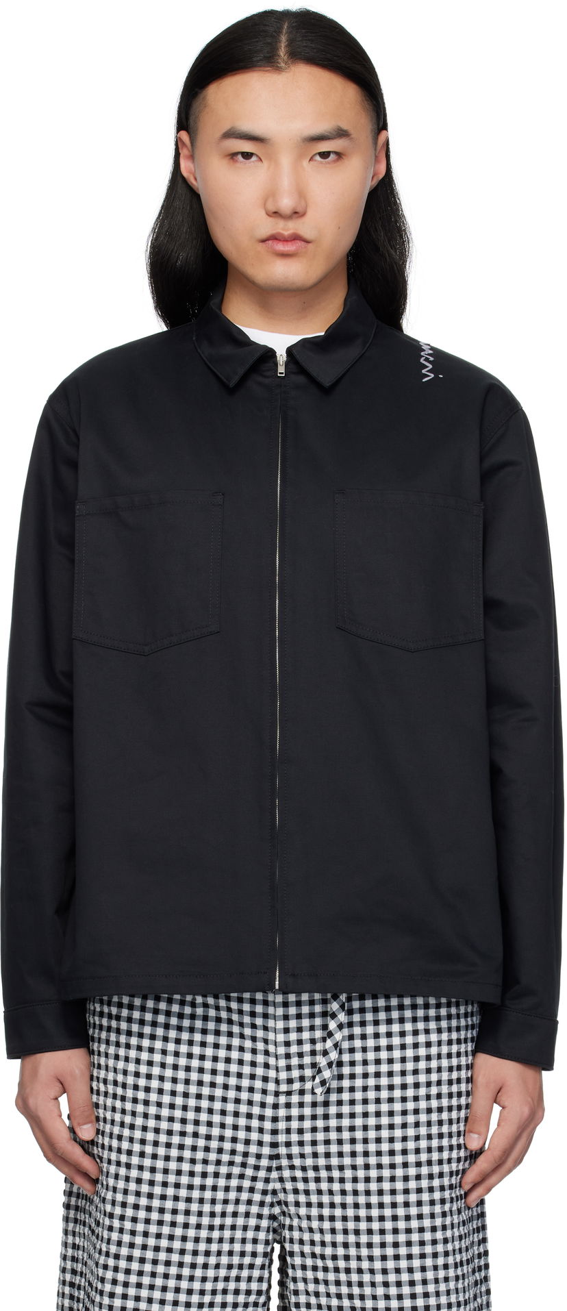 Košulja Marni Marni Organic Cotton Zip-Up Shirt Crna | CUMU0297S0 UTC311