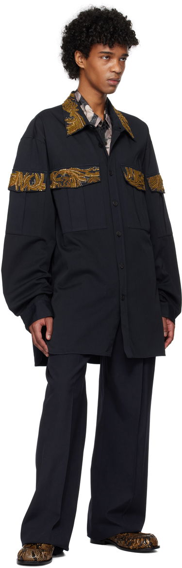 Košulja Dries Van Noten Dries Van Noten Embroidered Shirt Crna | 251-020757-1473, 3
