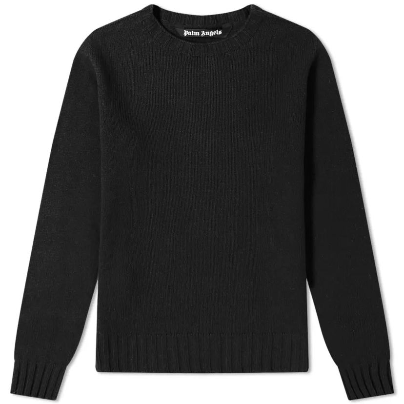 Džemper Palm Angels Wool Logo Crew Knit Crna | PMHE027F20KNI0011001