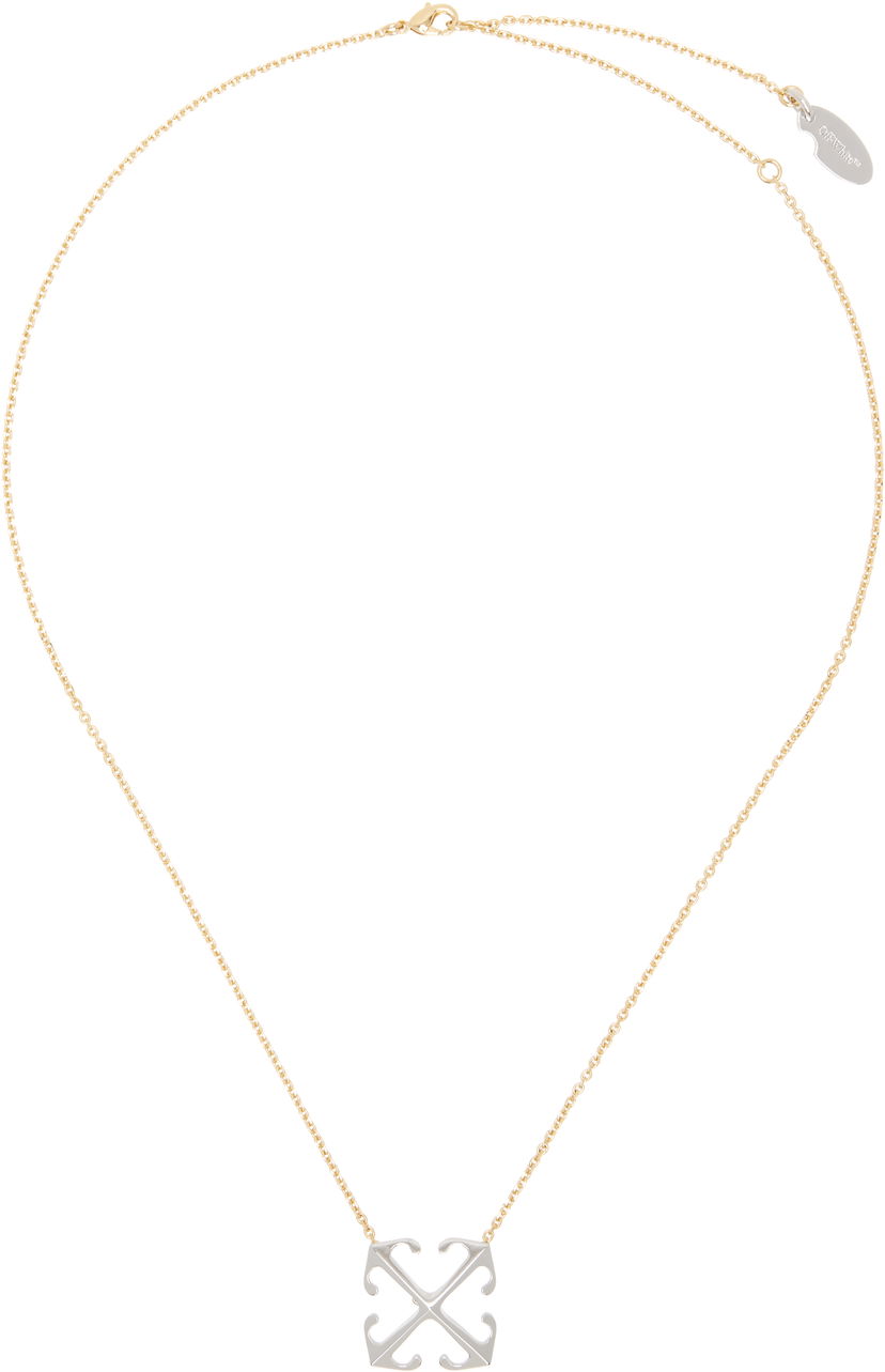 Ogrlica Off-White Off-White Arrow Pendant Necklace Metalik | OWOB13OS25MET0017672