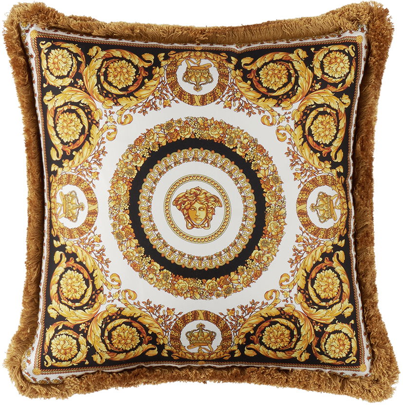 Home decor Versace Gold & Black Crete De Fleur Cushion Žuta | ZCU454501_ZSEP0184