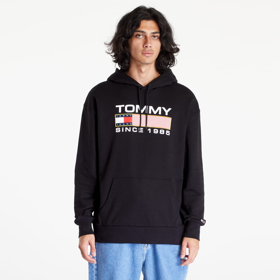 Dukserice Tommy Hilfiger JEANS Reg Athletic Log Hoodie Crna | DM0DM15009 BDS, 0