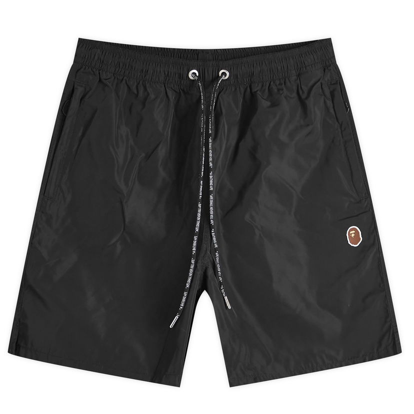 Kratke hlače BAPE A Bathing Ape Ape Head Nylon Beach Short Crna | 001SPK301322M-BLK