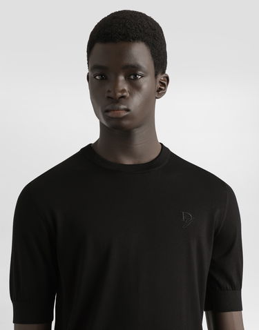 Džemper Dolce & Gabbana Dolce & Gabbana Silk Round-Neck Sweater with DG Embroidery Crna | GXX03ZJBSK3N0000, 3