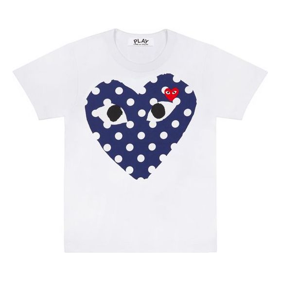 Majica kratkih rukava Comme des Garçons Play Polka Dot Logo T-Shirt Bijela | AZ-T233-051-1