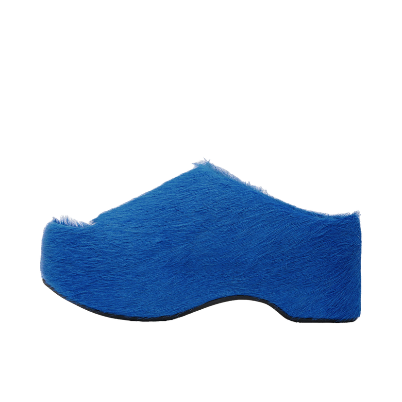 Tenisice i cipele Marni Long-Hair Calfskin Chunky Clog Slide Sandals Plava | SAMS021004 P4122