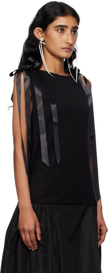Majica bez rukava Simone Rocha Simone Rocha Bow Ribbon Tail Tank Top Crna | 5366 0571, 1