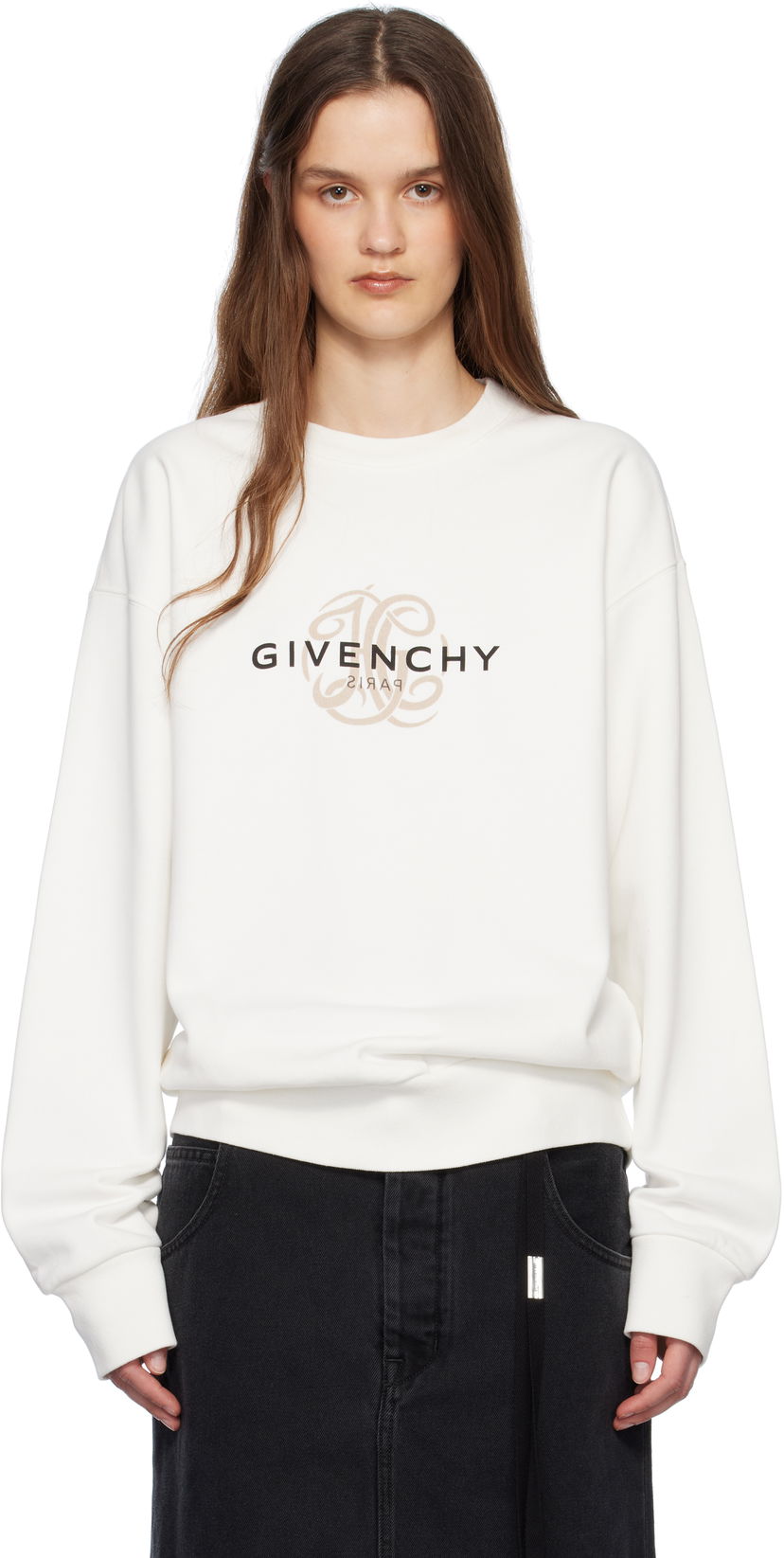 Džemper Givenchy Givenchy Reverse Sweatshirt Bijela | BMJ0LC3YQJ130