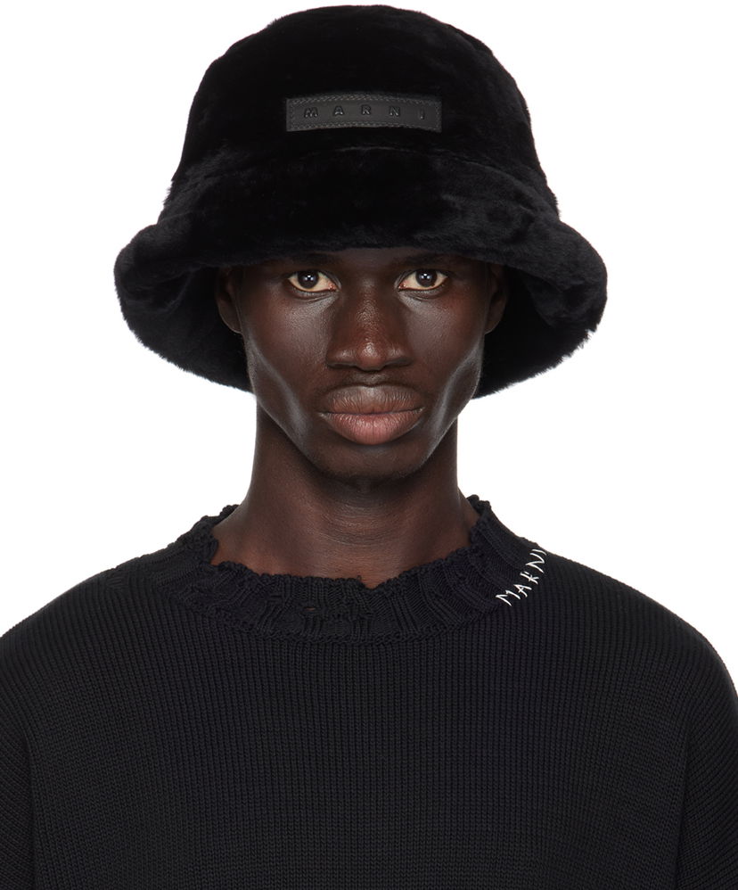 Šešir Marni Shearling Bucket Hat Crna | CLMC0055AX ULM094