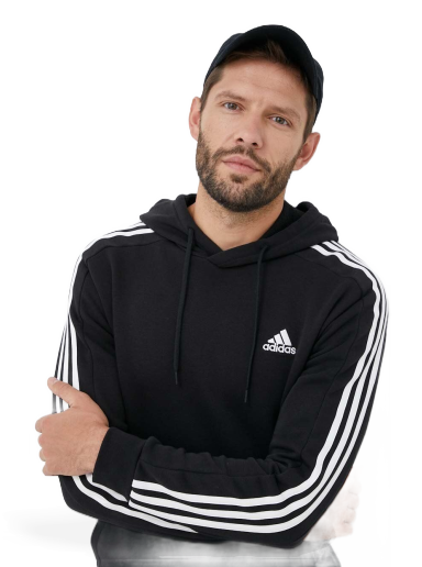 Dukserice adidas Performance Essentials Fleece 3-Stripes Hoodie Crna | IB4028