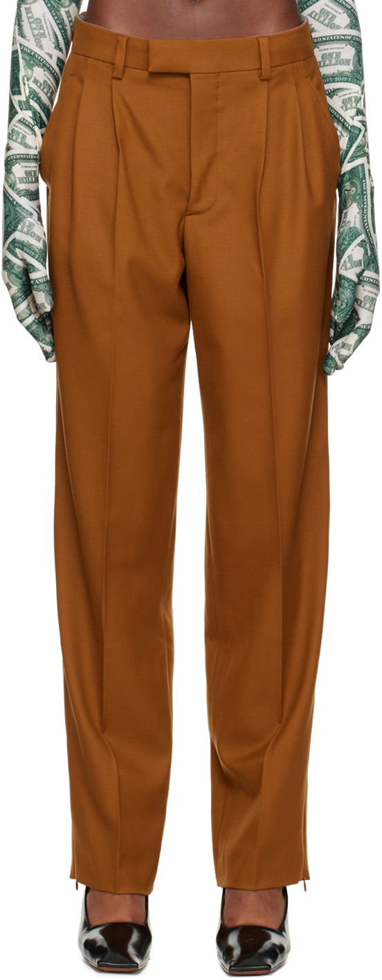 Hlače VETEMENTS VTMNTS Two-Pleat Trousers Smeđa | VL14PA220X