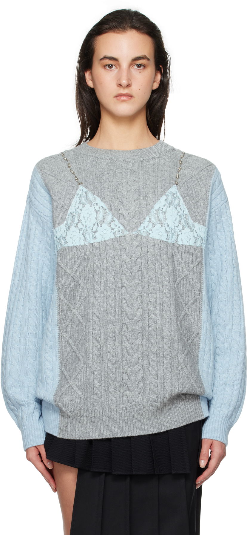 Džemper Andersson Bell Andersson Bell Lace Lingerie Knit Sweater Siva | atb1182w