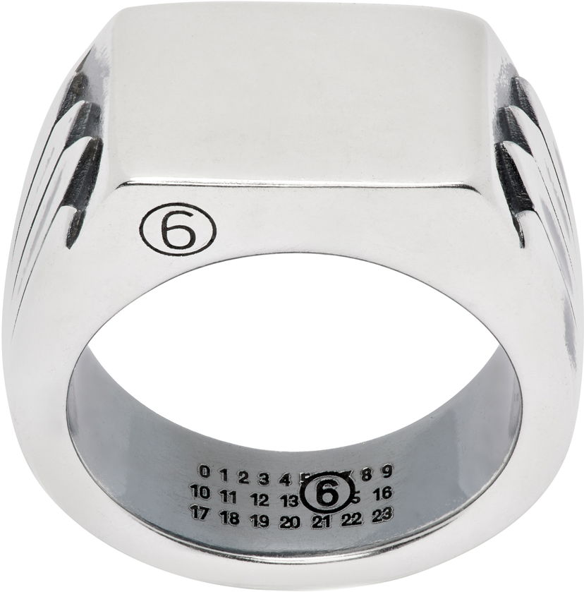 Prsten Maison Margiela MM6 Maison Margiela Silver Minimal Logo Ring Metalik | SM7UQ0101 P8601