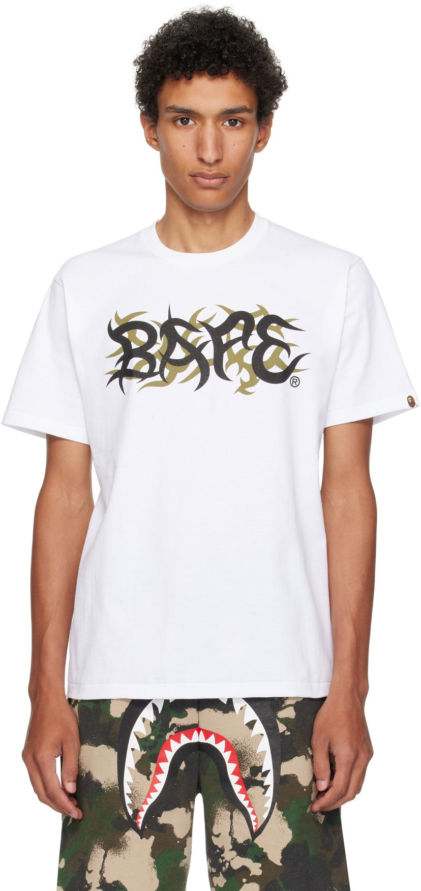 Majica kratkih rukava BAPE Trial Camo 'BAPE' Logo T-Shirt Bijela | 001TEL301037M