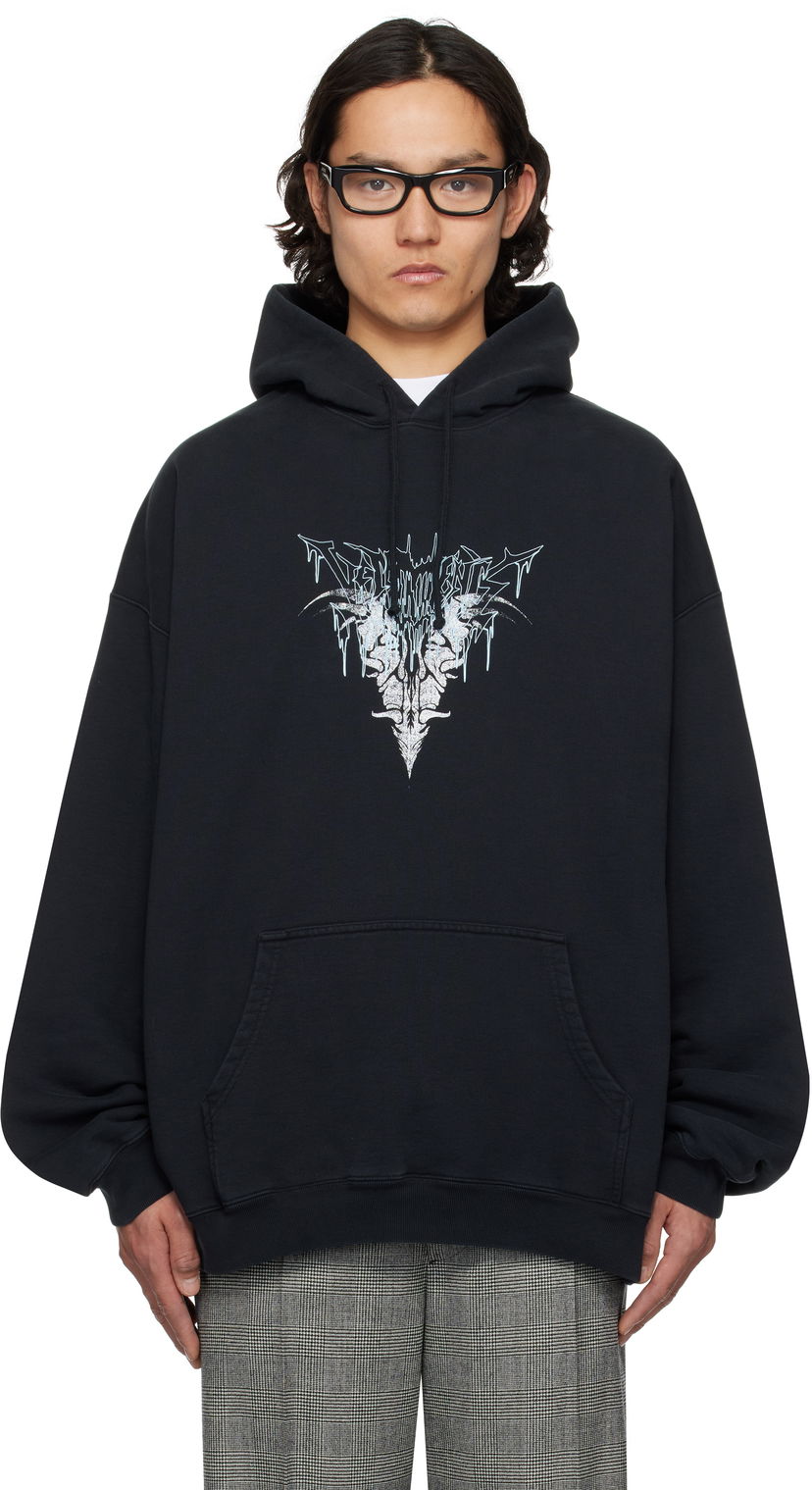 Dukserice VETEMENTS Vetements Bone V Oversized Hoodie Crna | UA66HD740B
