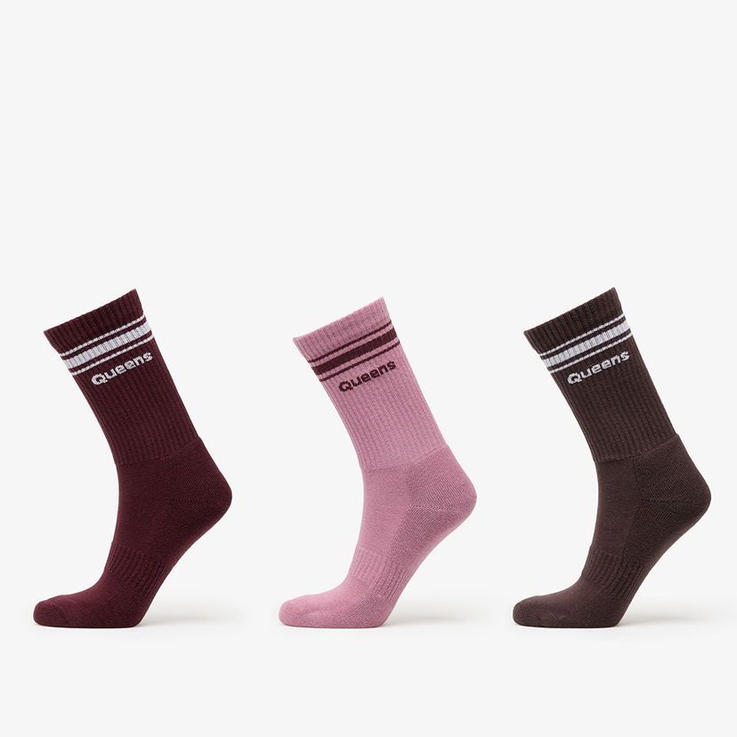 Čarape Queens Crew Socks 3-Pack Ružičasta | QNS_062