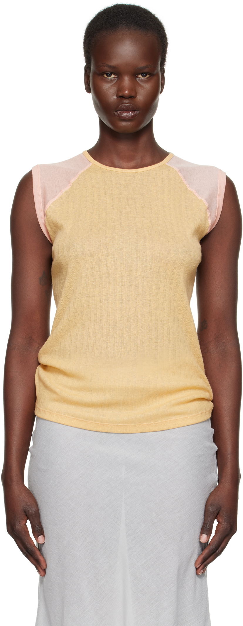Majica bez rukava Baserange Baserange Gene Sleeveless Top Žuta | TOGNT-LW-SP25