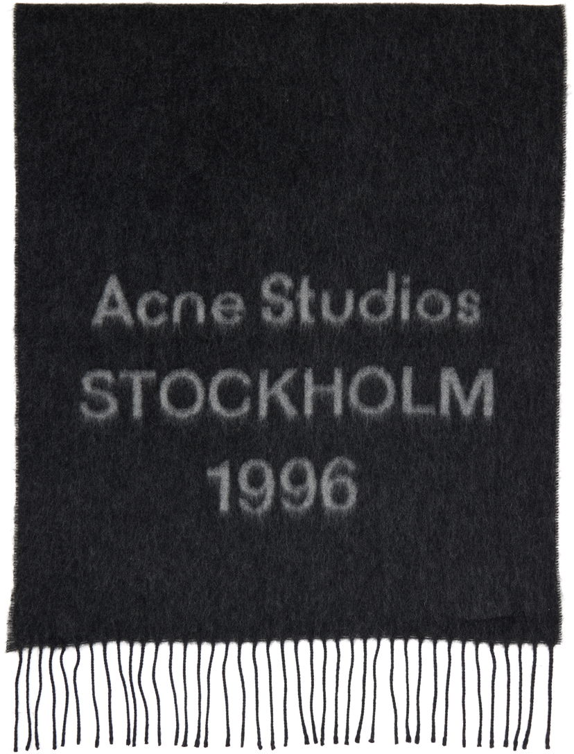 Šal Acne Studios Acne Studios Logo Jacquard Scarf Crna | CA0367-