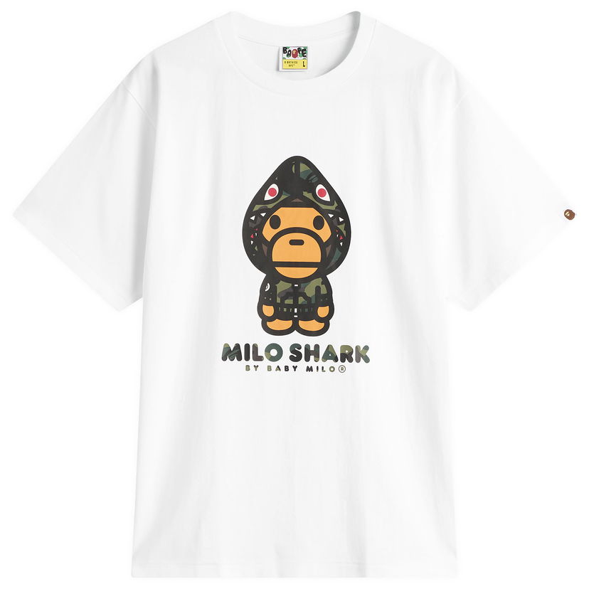 Majica kratkih rukava BAPE 1st Camo Milo Shark T-Shirt Bijela | 002TEL801004M-WGR