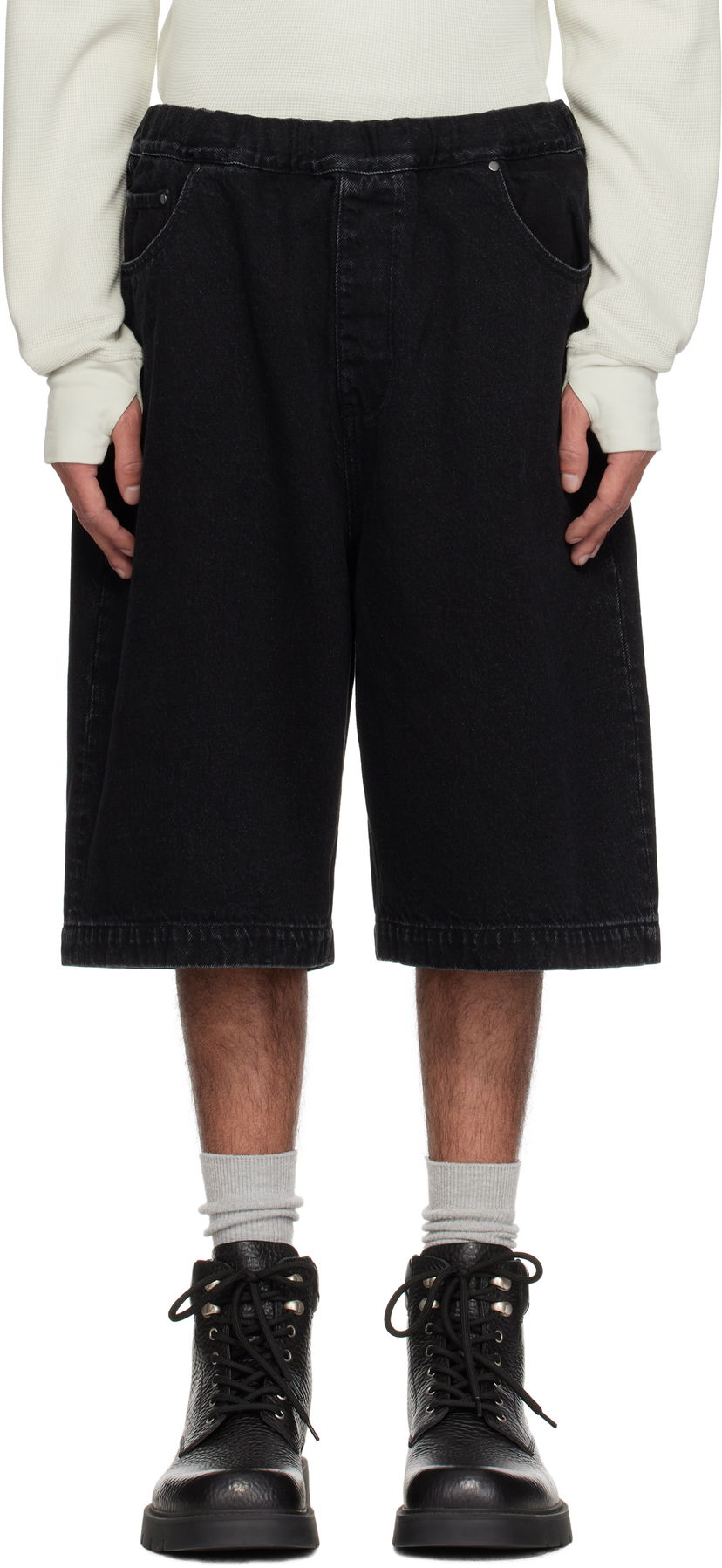 Kratke hlače Entire Studios Spar Denim Shorts Crna | ESU-S25-11008-MA