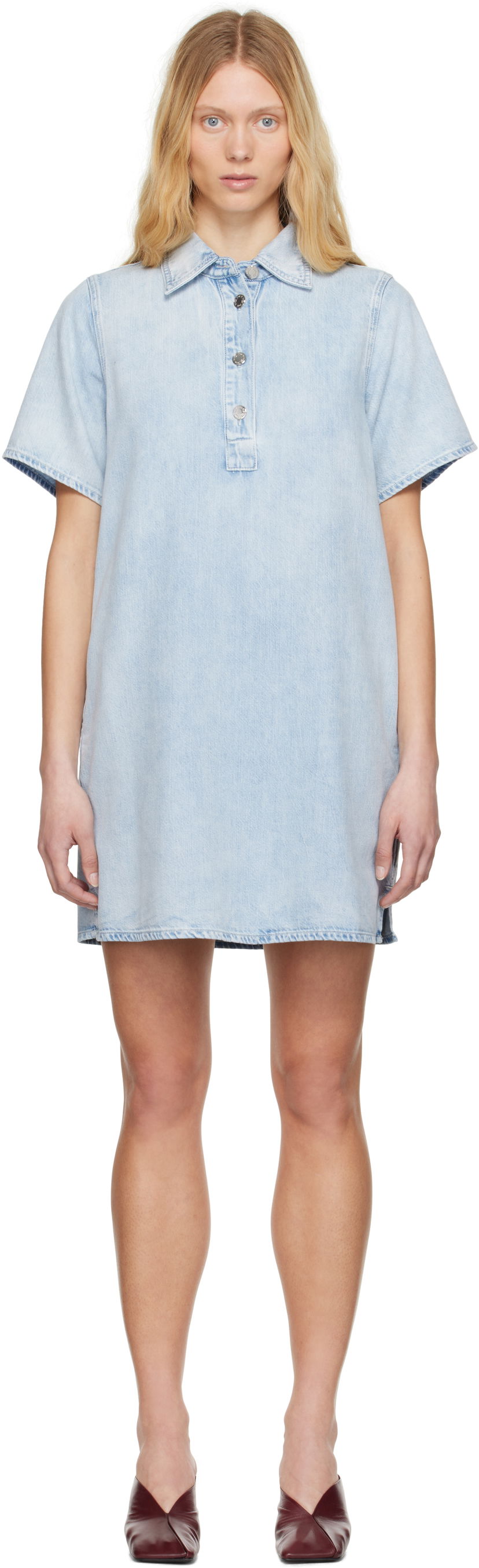 Haljina rag & bone Rag & Bone Jocelyn Featherweight Denim Minidress Plava | WDD25S1512UFAL