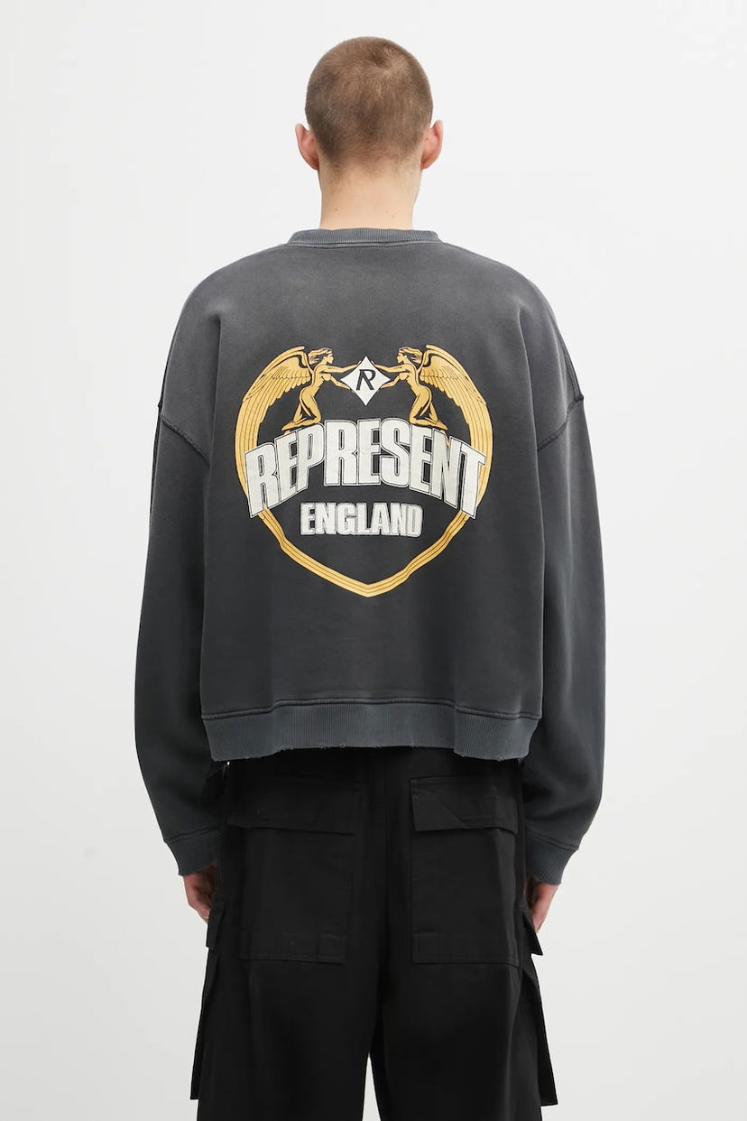 Dukserice Represent Clo Represent Angel Border Graphic Sweatshirt Siva | MLM100367