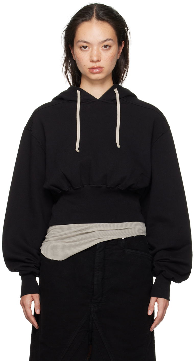 Dukserice Rick Owens Porterville Tatlin Cropped Hoodie Crna | DS02D2220 FP
