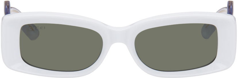 Odjeća Gucci Gucci White Rectangular Sunglasses Siva | GG1528S