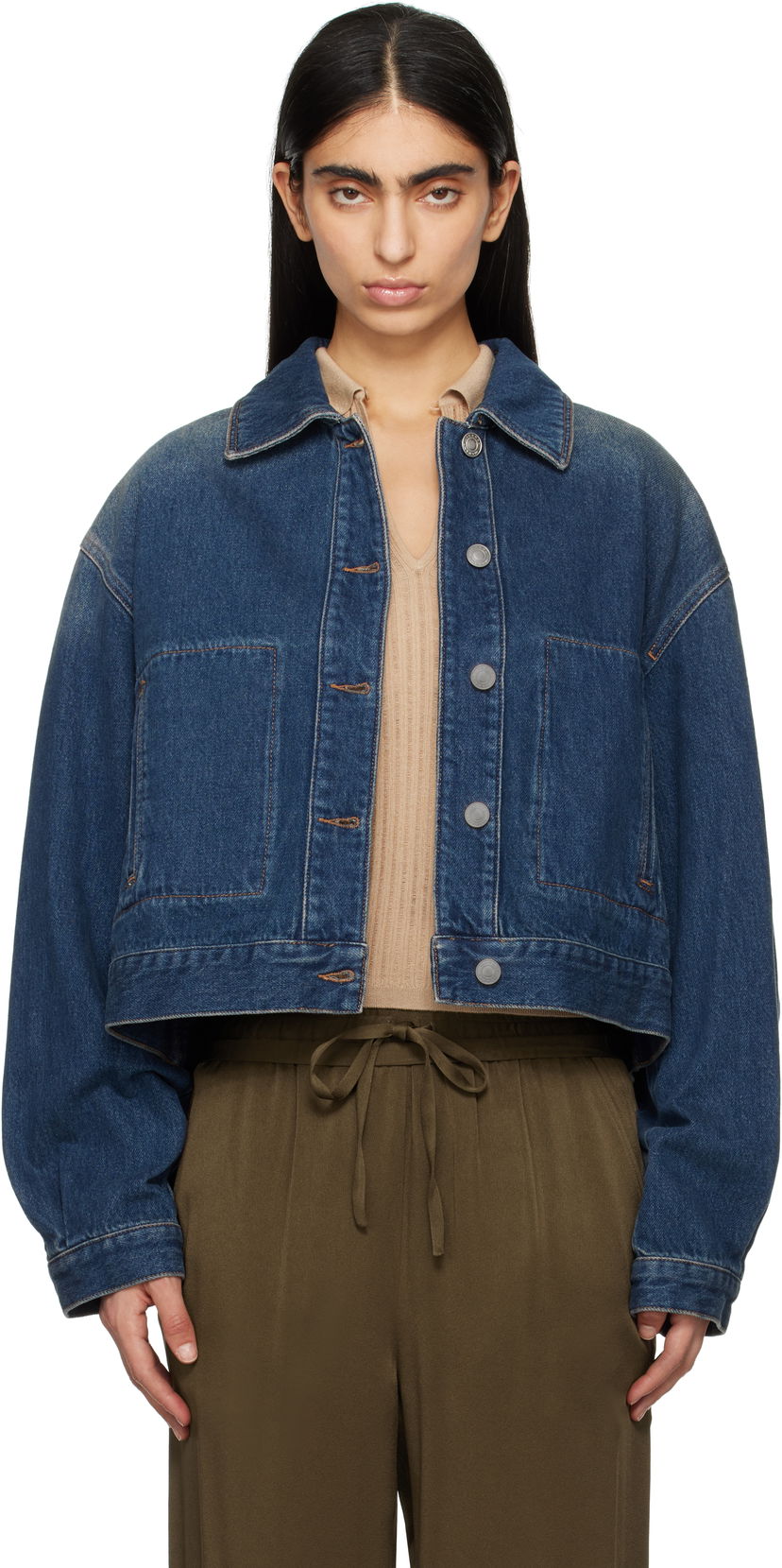 Jakna ISABEL MARANT Isabel Marant Josephine Cropped Denim Jacket Plava | VE0451FA-B1H04I