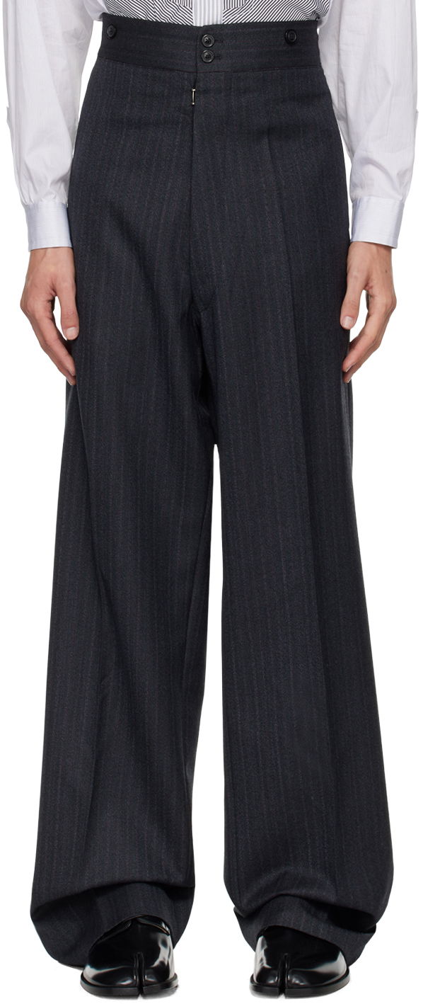 Hlače Maison Margiela Black Pleated Trousers Crna | S50KA0654 M35203