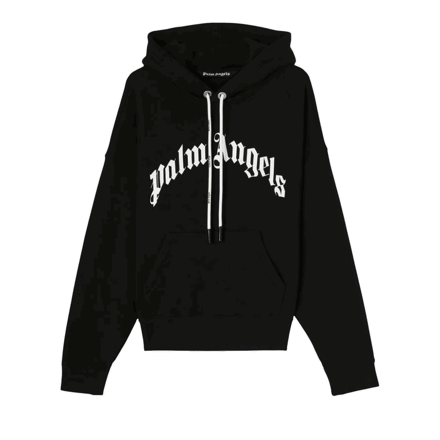 Dukserice Palm Angels Curved Logo Hoody Crna | PMBB058C99FLE0031001, 0