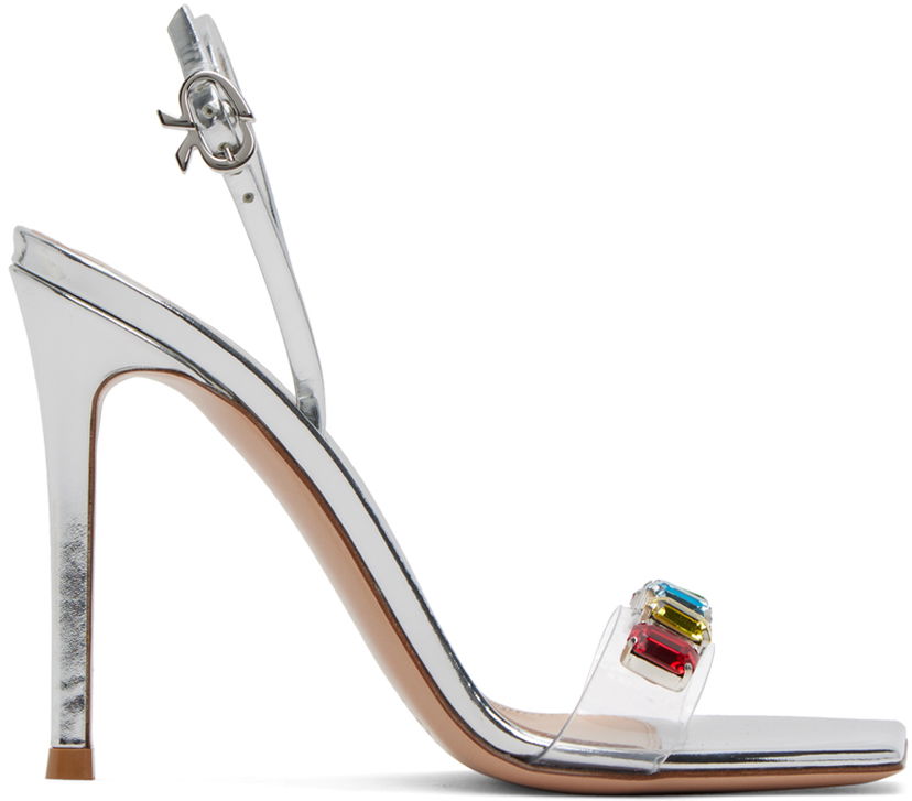 Tenisice i cipele Gianvito Rossi Gianvito Rossi Ribbon Candy Heeled Sandals Metalik | G32215.15RIC.PLM