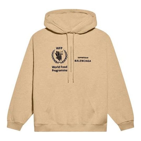 Dukserice Balenciaga World Food Programme Medium Fit Hoodie Bež | 600583TJVK49605