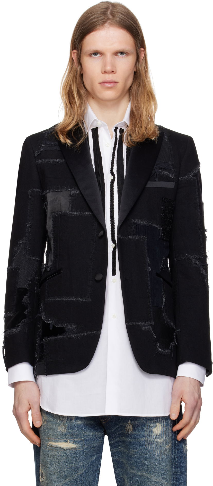 Jakna Junya Watanabe Junya Watanabe Patchwork Blazer Crna | WO-J033-051