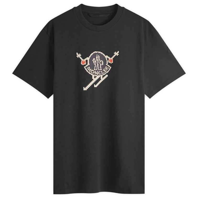 Majica kratkih rukava Moncler Skiing Pixel Logo T-Shirt Crna | 8C000-83927-10-998