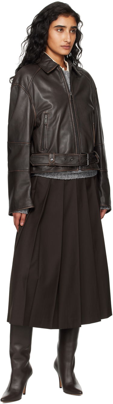 Jakna Max Mara Weekend Max Mara Egizio Leather Jacket Smeđa | 2525446011600, 3