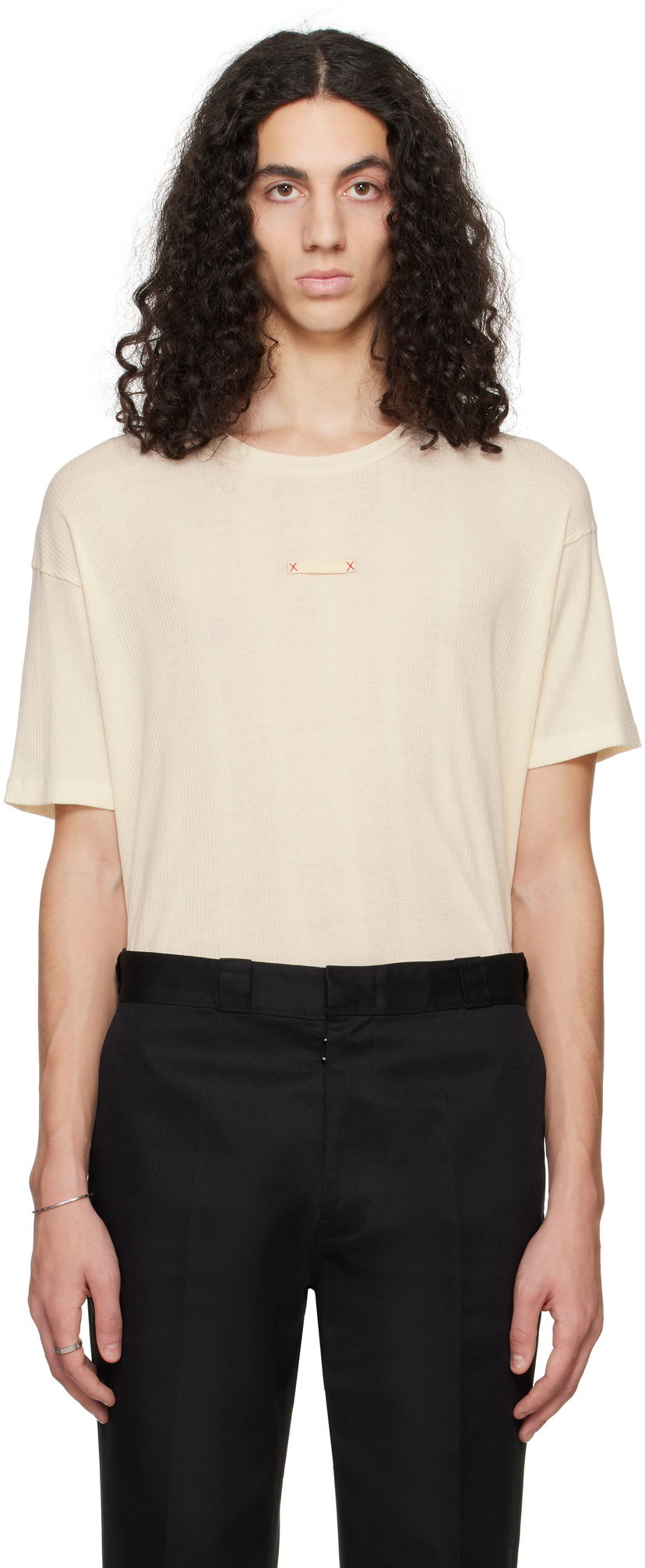 Majica kratkih rukava Maison Margiela Maison Margiela Patch T-Shirt Bež | S50GC0712 M20060