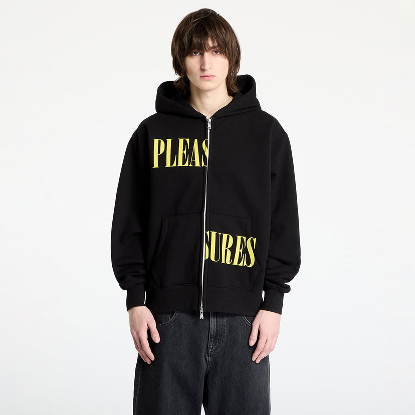 Dukserice Pleasures PLEASURES Split Zip Hoodie Crna | P25SP016 BLACK