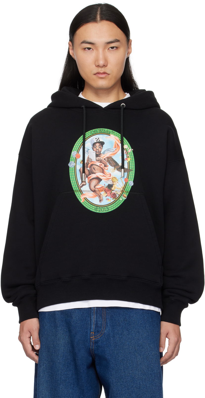 Dukserice Off-White Fresco Print Hoodie Crna | OMBB085S25FLE0031001