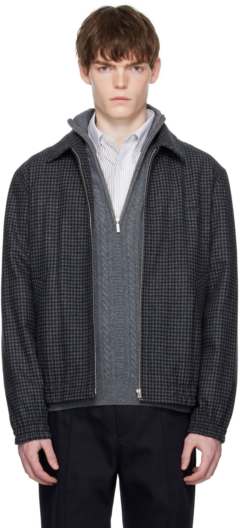Jakna A.P.C. A.P.C. Gilbert Houndstooth Jacket Tamnoplava | WOARZ-M32018